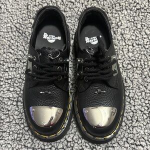 Dr. Martens Black Shoes with Metallic Silver Accents